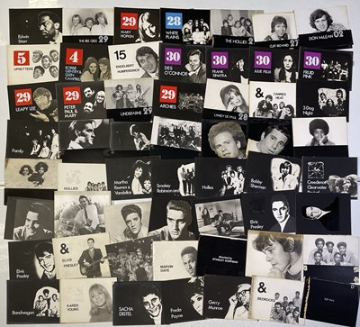 Lot 89 - TOP OF THE POPS - ORIGINAL CAMERA CARDS WITH ARTIST INFO.