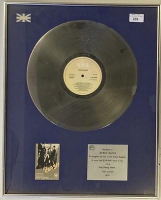 Lot 269 - THE CLASH 1977 BPI AWARD.