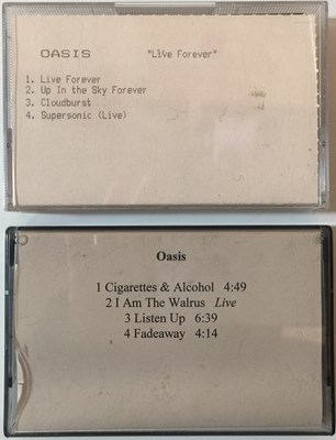 Lot 28 - OASIS - LIVE FOREVER & CIGARETTES & ALCOHOL - DEMO CASSETTES