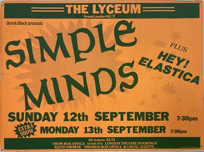 Lot 331 - SIMPLE MINDS CONCERT POSTER.