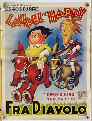 Lot 110 - LAUREL AND HARDY / GEORGE FORMBY - ORIGINAL BELGIAN FILM POSTERS.