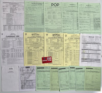 Lot 230 - FILM PRODUCTION DOCUMENTS INC HARRY POTTER / BATMAN ETC.