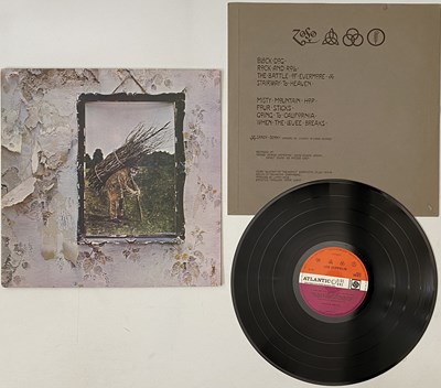 Lot 338 - LED ZEPPELIN - IV LP (UK OG - PLUM/ RED ATLANTIC - INVERTED FEATHER - 2401012)