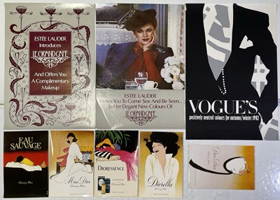Lot 152 - FASHION - ESTEE LAUDER / CHRISTIAN DIOR / VOGUE - VINTAGE ADVERTISING POSTERS.