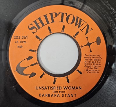 Lot 358 - BARBARA STANT - UNSATISFIED WOMAN/ YOU KNOW I LOVE YOU 7" (US ORIGINAL - SHIPTOWN - 203 361)