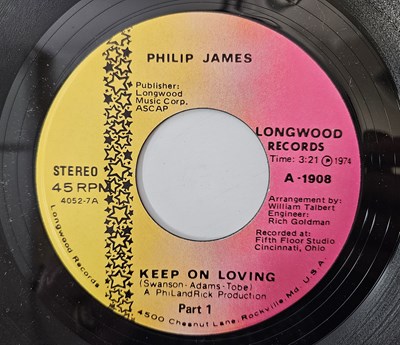 Lot 359 - PHILIP JAMES - KEEP ON LOVING PTS 1 & 2 7" (US ORIGINAL - LONGWOOD RECORDS - A-1908)