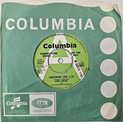 Lot 369 - ANNIE BRIGHT - CONCERNING LOVE/ SNEAKIN' UP ON YOU 7" (UK COLUMBIA DEMO - DB 8587)