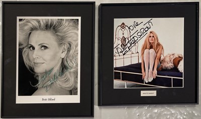 Lot 71 - BRITT EKLAND / BRIGITTE BARDOT - SIGNED, FRAMED DISPLAYS.