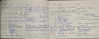 Lot 59 - MULTIPLE SIGNED VISITORS BOOK - INC QUENTIN TARANTINO / TERENCE STAMP AND MANY MORE.
