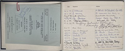 Lot 59 - MULTIPLE SIGNED VISITORS BOOK - INC QUENTIN TARANTINO / TERENCE STAMP AND MANY MORE.
