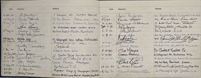 Lot 59 - MULTIPLE SIGNED VISITORS BOOK - INC QUENTIN TARANTINO / TERENCE STAMP AND MANY MORE.