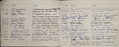 Lot 59 - MULTIPLE SIGNED VISITORS BOOK - INC QUENTIN TARANTINO / TERENCE STAMP AND MANY MORE.