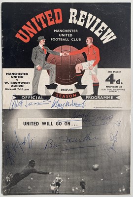 Lot 253 - FOOTBALL MEMORABILIA - MANCHESTER UNITED - MULTI SIGNED 1958 'UNITED WILL GO ON' PROGRAMME.