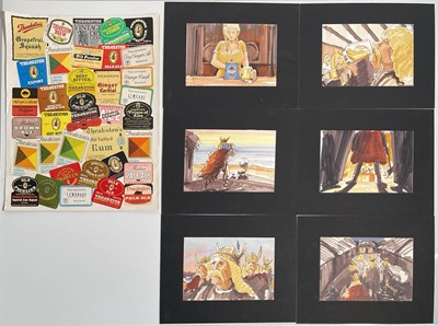 Lot 14 - BREWERIANA - ORIGINAL DESIGNS FOR A HARP LAGER ADVERT. box 3kg