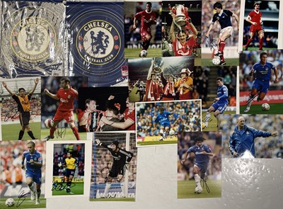 Lot 267 - FOOTBALL MEMORABILIA - LIVERPOOL / CHELSEA - SIGNED PHOTOGRAPHS AND PENNANTS.