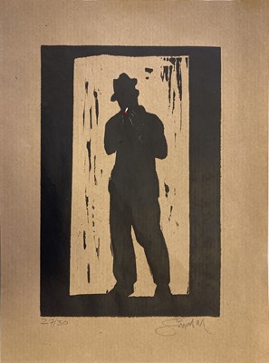 Lot 221 - PAUL SIMONON SIGNED LINOCUT.