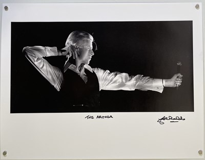 Lot 379 - DAVID BOWIE - JOHN ROWLANDS SIGNED ARCHER PRINT.