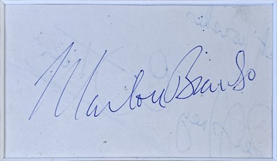 Lot 66 - MARLON BRANDO (1924-2004) SIGNED DISPLAY.