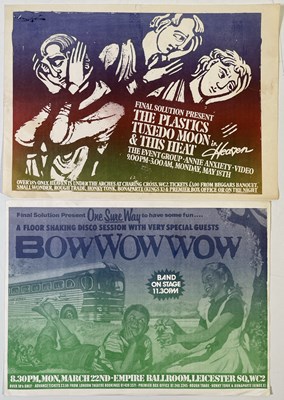 Lot 388 - BOW WOW WOW / THE PLASTICS / TUXEDO MOON - ORIGINAL CONCERT HANDBILLS.