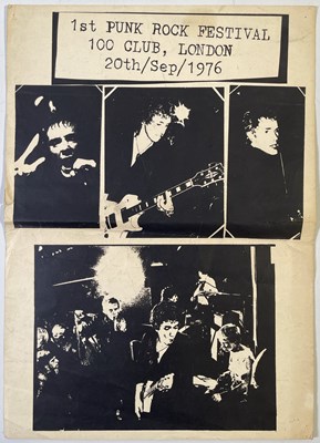Lot 499 - THE SEX PISTOLS - CLASH AND MORE - SEPT 1976 100 CLUB 'PUNK FESTIVAL' POSTER.