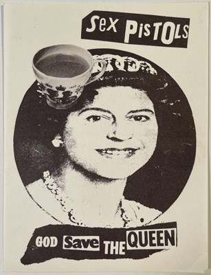 Lot 500 - THE SEX PISTOLS - ORIGINAL TEACUP FLYER - JAMIE REID DESIGN.