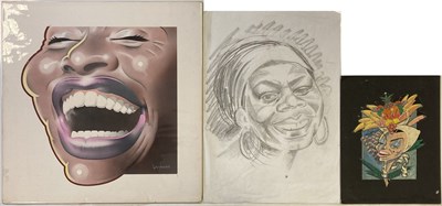 Lot 86 - BUSH HOLLYHEAD ORIGINAL ARTWORK - FEMALE STARS INC NINA SIMONE.