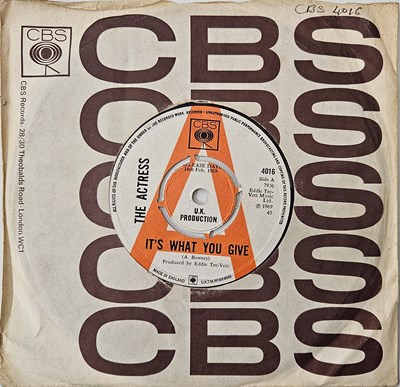 Lot 52 - THE ACTRESS - IT'S WHAT YOU GIVE 7" (ORIGINAL UK PROMO - CBS 4016)