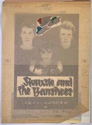 Lot 471 - SIOUXSIE AND THE BANSHEES - ORIGINAL POSTER ARTWORK PROOFS.