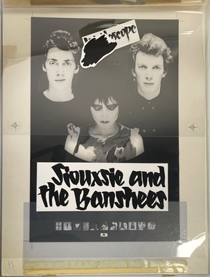 Lot 471 - SIOUXSIE AND THE BANSHEES - ORIGINAL POSTER ARTWORK PROOFS.