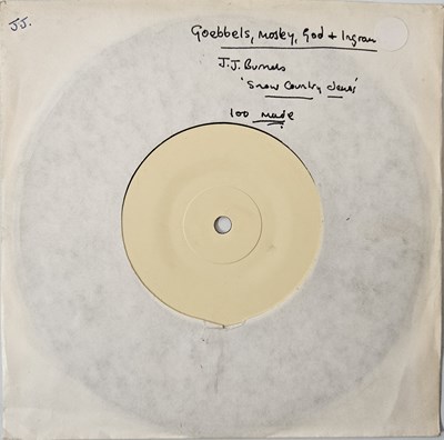 Lot 211 - J. J. BURNEL - GOEBBELS, MOSLEY, GOD AND INGRAMS 7" (1988 WHITE LABEL)