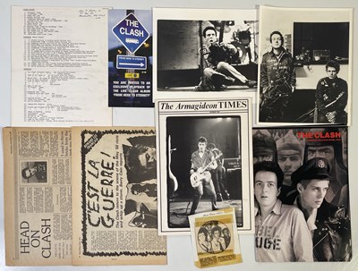 Lot 479 - PUNK INTEREST - THE CLASH - ORIGINAL PHOTOGRAPHS AND PROMO ITEMS.