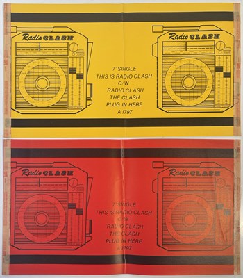 Lot 481 - THE CLASH - PAIR OF ORIGINAL SHOP DISPLAY POSTERS FOR 'RADIO CLASH'.