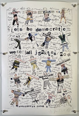 Lot 404 - JAMIE REID - LIMITED EDITION SIGNED PRINT 'WE'RE ALL JUNKIES'.