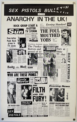 Lot 532 - THE SEX PISTOLS - JAMIE REID DESIGNED 'SEX PISTOLS BULLETIN' POSTER FOR 'ANARCHY..'.