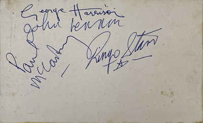 Lot 481 - THE BEATLES - A FULLY SIGNED PROMOTIONAL POSTCARD.