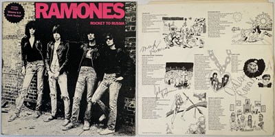 Lot 437 - THE RAMONES - ROCKET TO RUSSIA SIGNED LP WITH SIGNED INSERT.