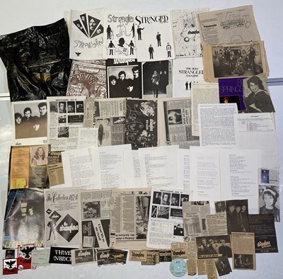 Lot 406 - THE STRANGLERS - COLLECTION OF MEMORABILIA INC BADGES, PROMO BAG.