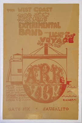 Lot 120 - WEST COAST POP ART EXPERIMENTAL BAND - ORIGINAL 1966 SAUSALITO ARK POSTER.