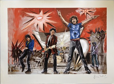 Lot 488 - RONNIE WOOD SIGNED PRINT - BIG BANG RED.