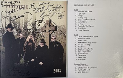 Lot 214 - PENTANGLE WITH BERT JANSCH - FULLY SIGNED PROGRAMME AND SET LIST.