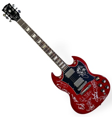 Lot 467 - THE BE SOLD ON BEHALF OF ACORNS CHILDREN'S CHARITY - GIBSON SG SIGNED BY OZZY OSBOURNE / ROBERT TRUJILLO / CHAD SMITH AND MORE.