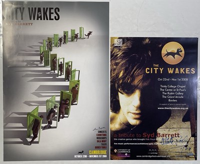 Lot 321 - PINK FLOYD - SYD BARRETT - MICK ROCK AND STORM THORGERSON SIGNED POSTERS.