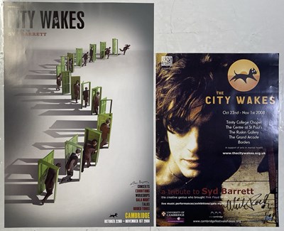 Lot 322 - PINK FLOYD - SYD BARRETT - MICK ROCK AND STORM THORGERSON SIGNED POSTERS.