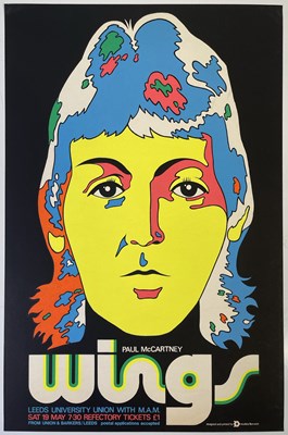 Lot 483 - BEATLES INTEREST - PAUL MCCARTNEY / WINGS - ORIGINAL 1973 LEEDS CONCERT POSTER.