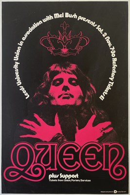 Lot 542 - QUEEN - AN ORIGINAL POSTER FOR LEEDS UNIVERSITY 1974.