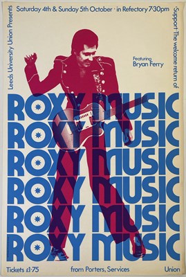 Lot 418 - ROXY MUSIC - BRYAN FERRY - ORIGINAL 1975 CONCERT POSTER.
