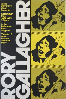 Lot 420 - RORY GALLAGHER - ORIGINAL 1972 LEEDS CONCERT POSTER.