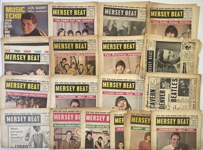 Lot 343 - THE BEATLES - MERSEY BEAT MAGAZINES INC BEATLES COVERS.