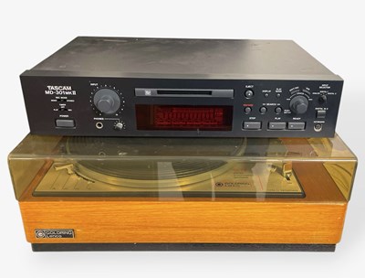 Lot 9 - GOLDRING LENCO GL78 TURNTABLE & TASCAM MD-301MKII MINIDISC PLAYER.