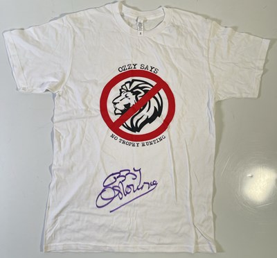 Lot 215 - BLACK SABBATH INTEREST -- OZZY OSBOURNE SIGNED CHARITY T-SHIRT.